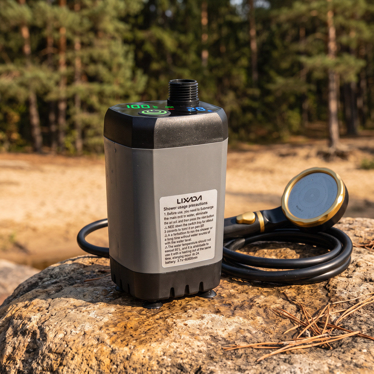 Grey Trailbrook Camping Shower With Ball Valve