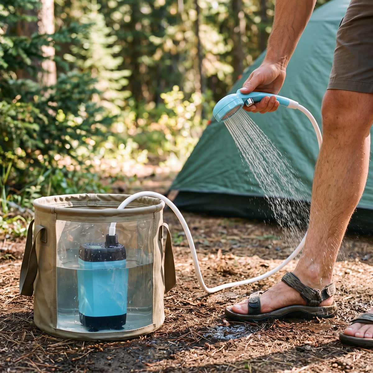 Blue Trailbrook Camping Shower