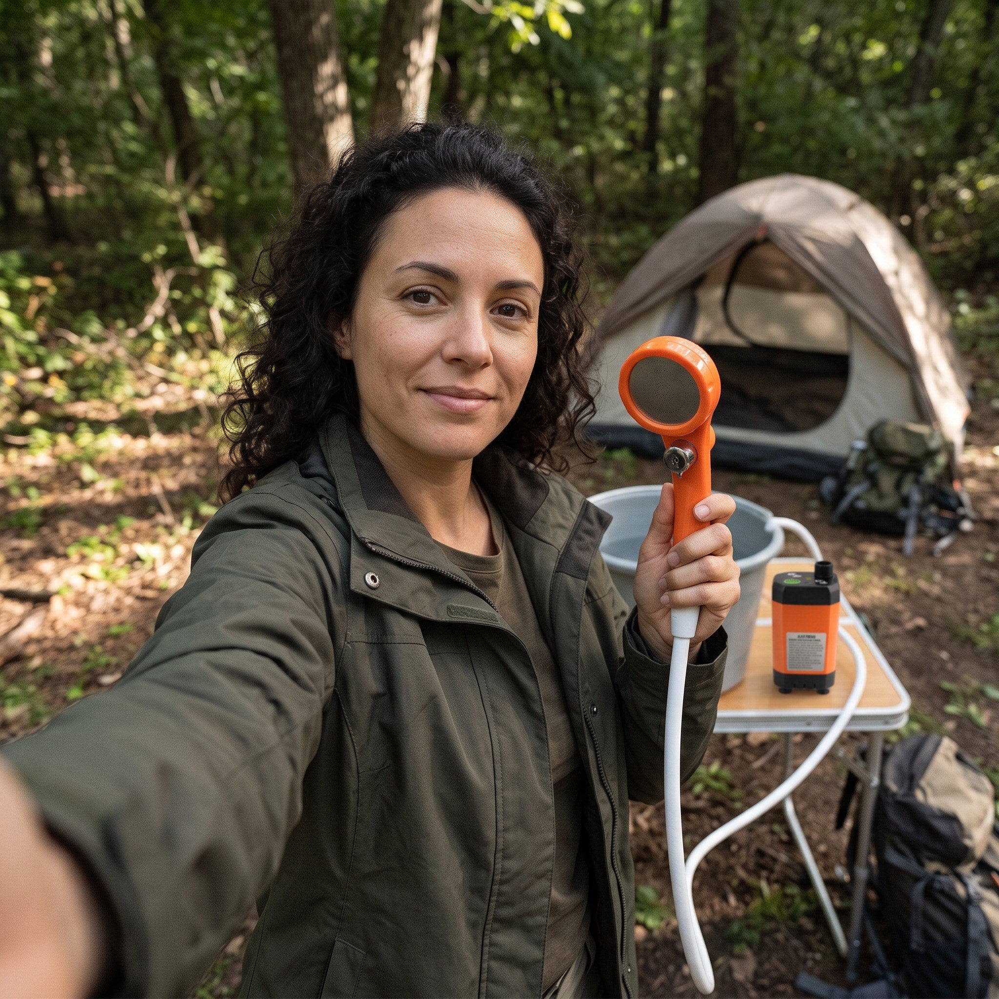 Trailbrook camping shower in outdoor rinse scene 4