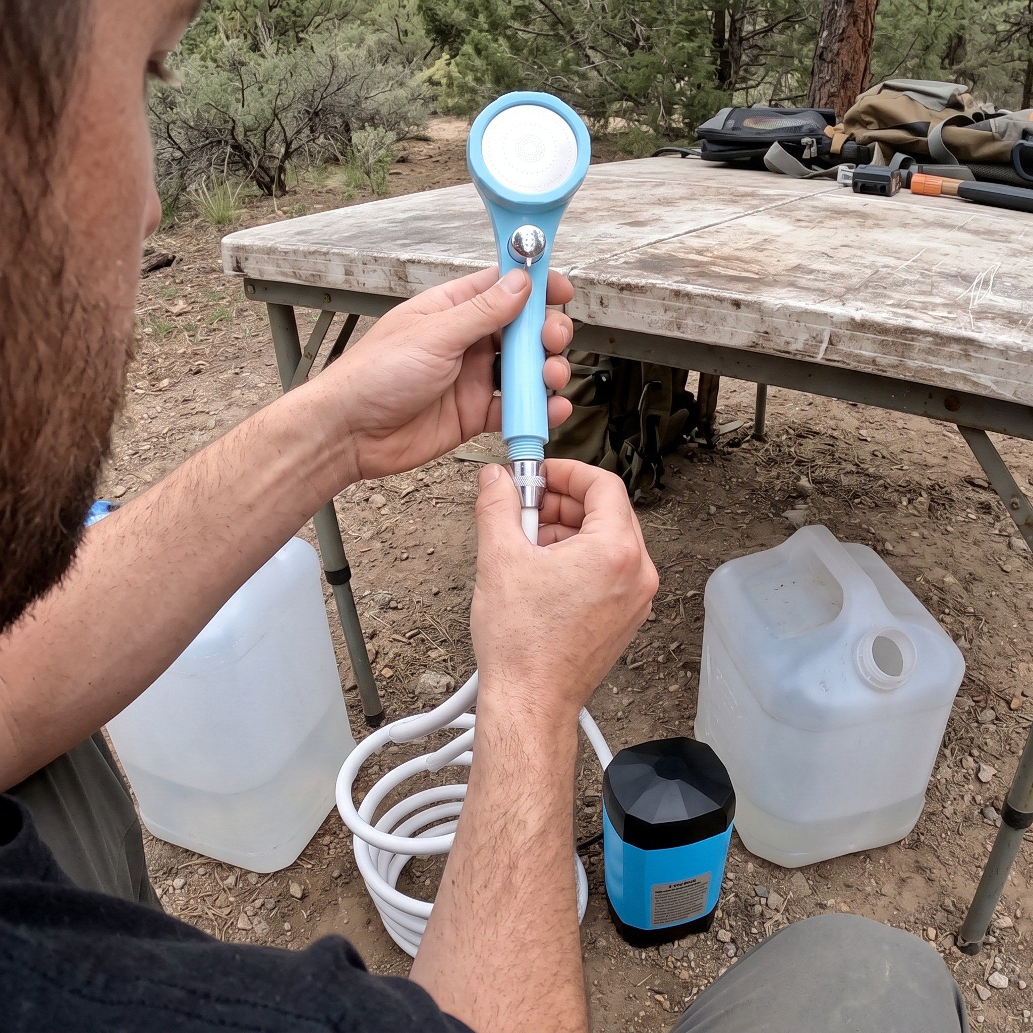 Trailbrook camping shower in outdoor rinse scene 5