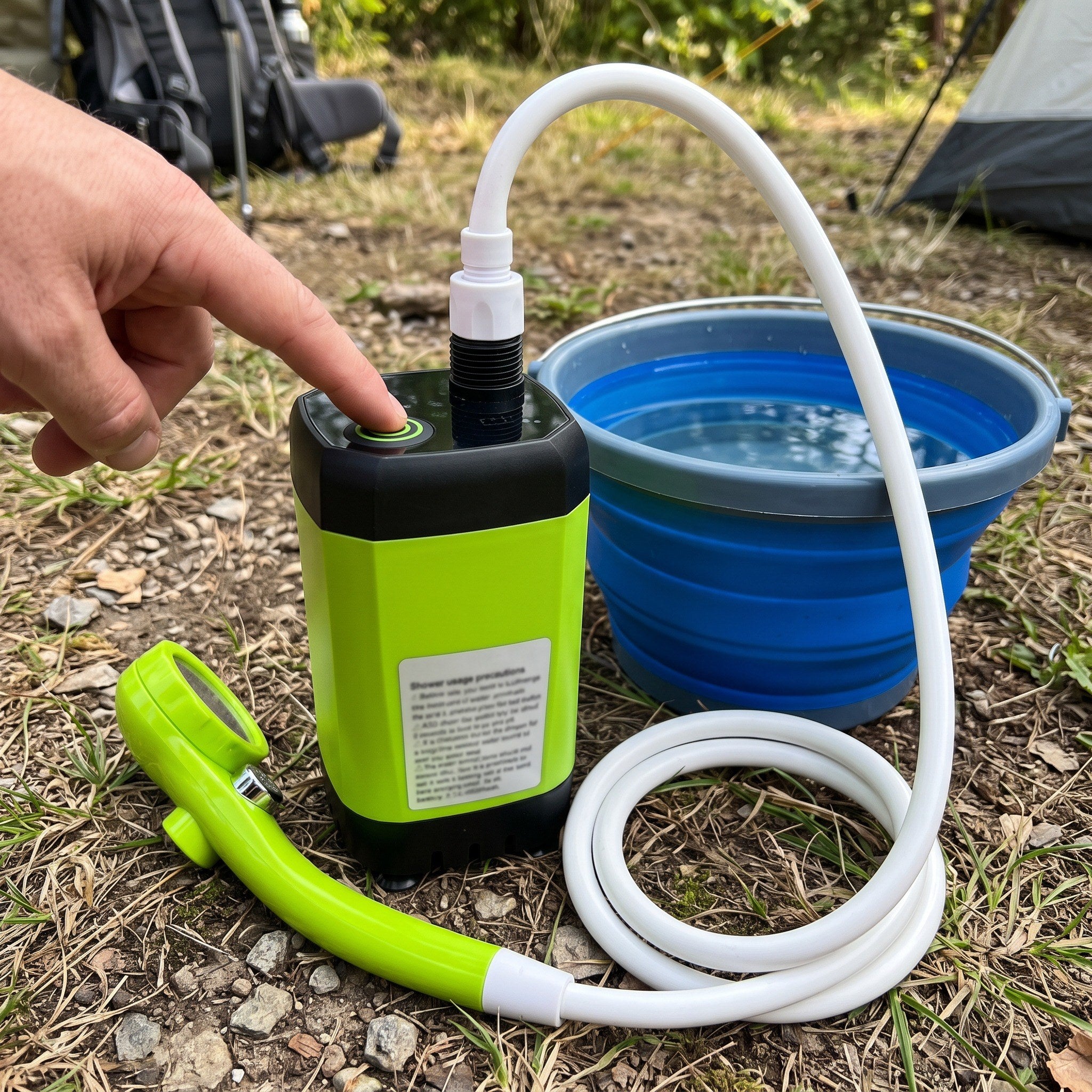 Trailbrook camping shower in outdoor rinse scene 6